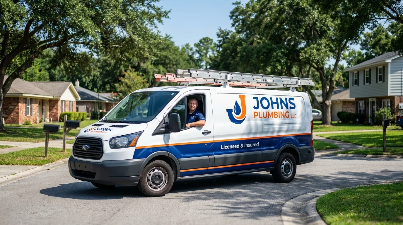 Johns Plumbing LLC service van in Broken Arrow, OK