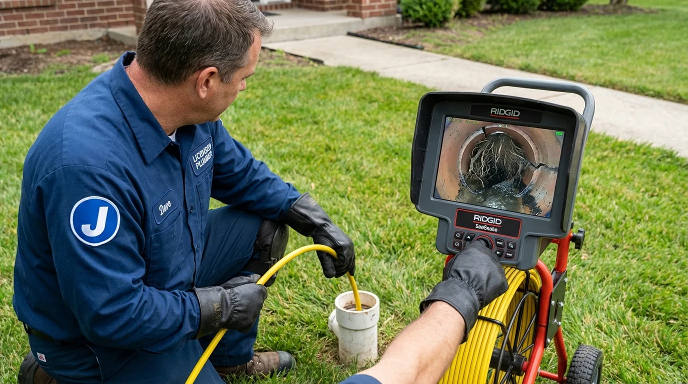 Sewer camera inspection being performed by Johns Plumbing LLC in Broken Arrow